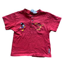 Vintage Mickey and Co Shirt Kids Size 4 Small Mickey Pluto Red Short Sleeve - £8.76 GBP
