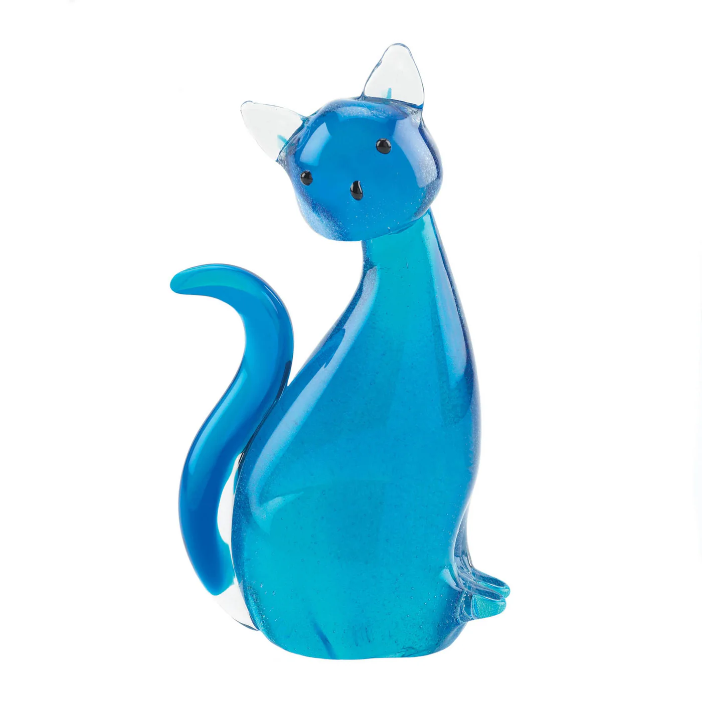 BLUE KITTY CAT ART GLASS - $477.75 MXN
