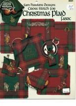 Cross Stitch Pattern Chart Christmas Plaid Fabric Sam Hawkins ASN - £7.47 GBP