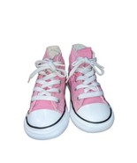 Converse 8 Toddler Girls High Top Canvas  Shoes Sneakers Lace Up Pink EUC - £15.19 GBP