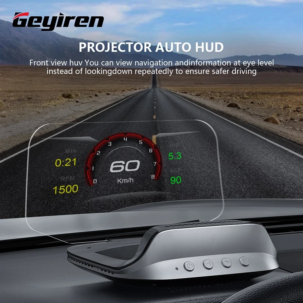 Geyiren C3 Head Up Display Car Speedometer Obd2 Eobd Gps Hud Clock Glass - $65.69+