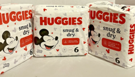 3-Huggies Snug and Dry Diapers Size 6, Disney Baby Mickey Mouse 19 Count... - $710.93 MXN