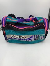 Vintage OGIO 40CM Bag Neon Colors Pink Teal Purple Side Pockets Double Zip Top - £38.20 GBP