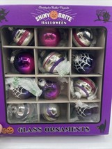 Christopher Radko Shiny Brite 12 Halloween glass Ornaments Spider Webs - $26.72