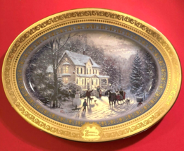 Thomas Kinkade Home For The Holidays 16&quot; Platter Bradford Exchange - $742.32 MXN
