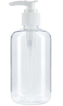 1 pUmP DISPENSER rOund BOTTLE 8 oz Clear plastic refillable liquid soap ... - $19.01