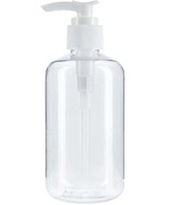 1 pUmP DISPENSER rOund BOTTLE 8 oz Clear plastic refillable liquid soap ... - $26.66 CAD