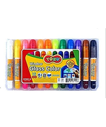 Toru Window Glass Color Crayon Marker Washable Paper Aqua Non-Toxic 12 C... - $18.38