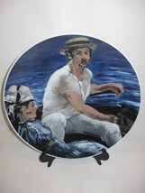 Collector Plate Porcelain Hand Painted The Sailing Boat 11 1/4&quot; Bavarie Germany  - £10.31 GBP