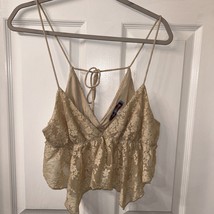 Urban Outfitters Tabatha Cream Allover Lace Babydoll Cami Top Size Large - £12.47 GBP