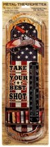 Tin Metal Thermometer, Take Your Best Shot - $19.79
