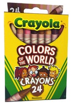 Crayola Colors Of The World Crayons, Assorted Colors, Nontoxic (24 Count) - $12.79