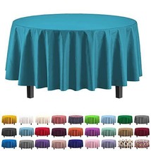 Exquisite 6 Pack Premium Plastic Tablecloth 84In. Round Plastic Table Cover Home - £39.18 GBP