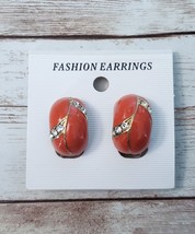 Clip On Earrings Orange Half Hoop Statement Earrings - Brand New - £12.78 GBP