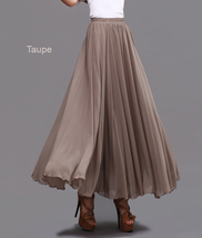 Lavender Long Chiffon Skirt Women Custom Plus Size Chiffon Summer Skirt image 9