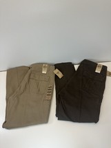 Dockers Weekend Khaki Pants Lot Of 2 D3 Mens Size 36x30 Flat Front Brown - £20.57 GBP