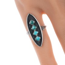 sz5 Vintag Zuni flush inlay square turquoise ring - £58.74 GBP