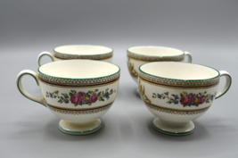 Wedgwood Columbia W595 Tea Cups Flowers Gryphons Set of 4 England - £26.92 GBP