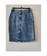 Vtg Zena Acid Wash Denim Pencil Skirt Juniors Size 9 High Waist Snaps USA - $56.12 CAD