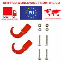 Rc Car Crawler Metal 1/10 Red Tow Hooks Scale Accessories For rc4wd Scx Tamiya - £7.32 GBP