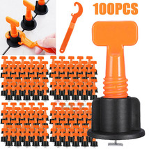 100x Tile Leveling System Kit Reusable Flat Ceramic Locator Spacer Tools - £37.58 GBP