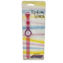VINTAGE 1990&#39;s NELSONIC PINK JELLY QUARTZ FASHION WRIST WATCH BRAND NEW ... - $37.05