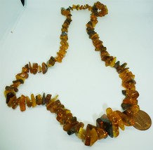 Vintage Baltic Multicolor Brown Polished Amber Cluster Small Beads Necklace - £35.49 GBP