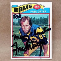 1977 Topps #513 Fred Dryer SIGNED &quot;Merry Christmas&quot; Autograph Los Angeles Rams - $12.95