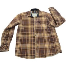 VTG Billabong 100% Cotton Fleece Lined Brown Plaid Shirt-jacket  M Strai... - $78.41