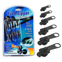 Fix A Zipper- 6 Zippers- Black - £5.50 GBP