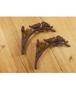 2 Cast Iron Plant Hooks Bird Garden Nature Wall Mounted Rustic Farmhouse... - $447.55 MXN