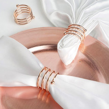 4 Pcs Rose Gold Spiral Design Aluminum Napkin Rings Wedding Party Catering Sale  - £11.35 GBP