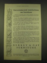 1918 Berkey &amp; Gay Furniture Ad - Governmental restrictions on furniture - £14.48 GBP