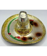 Vintage Mexico Sombrero Metal Jewlery Dish Ring Tray Ashtray Colorful SK... - £27.51 GBP