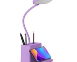 Purple Desk Lamp, Study Lamp/Desktop Lamps For Small Spaces - Small, Bat... - £22.34 GBP
