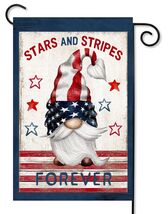 Patriotic Gnome July 4th Summer Garden Flag - UV &amp; Fade Resistant Polyester - $15.84