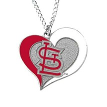 Aminco MLB St. Louis Cardinals Swirl Heart Necklace - $291.29 MXN