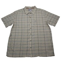 Columbia Shirt Mens XL Brown Blue Plaid Outdoor Short Sleeve Button Up - £15.04 GBP