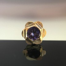 Star Blue Stud Yellow 14Kt Gold Nose Bone Push Pin Piercing Ring 18 Gaug... - £115.75 GBP
