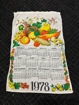 1978 Calendar Linen Tea Towel Gindi International Fruit and Vegetables - £6.84 GBP