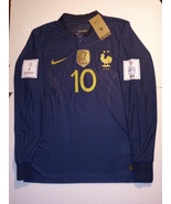Kylian Mbappe France 2022 World Cup Match Slim Home Long Sleeve Soccer J... - $100.00