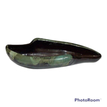Vintage Red Clay Pottery Console Bowl Japan Planter Vase Boat Bolt Zig-Zag - $19.77