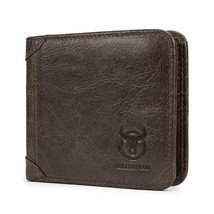 BULLCAPTAIN Free Print Photos Men&#39;s Genuine Leather Short Wallet 2021 New Simple - £82.72 GBP