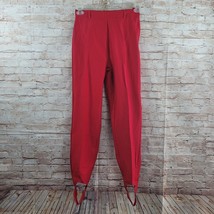 Vintage U.S.Wear Womans Pants 11/12 Red Leggings Loop Hem Side Zip Belt ... - £23.06 GBP