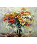 20x24 inches Vase Flower  stretched Oil Painting Canvas Art Wall Decor m... - $97.11 CAD