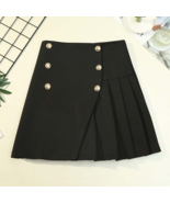 Women's Pleated Black Mini Skirt - $21.00