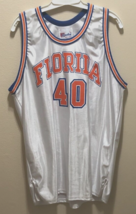 Florida Gators #40 NCAA Vintage 90s White Speedline SEC Basketball Jersey L - $61.41