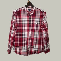 GAP Mens Button Down Shirt Long Sleeve Slim Fit Large Red and Blue Plaid... - £10.22 GBP