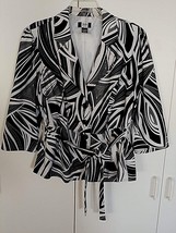 Studio 1940 Ladies BLACK/WHITE Stretch 3/4-SLEEVE Button BLAZER-M-NWOT-VERY Nice - £7.41 GBP