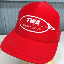 VTG TWA Transworld Airlines Credit Union Snapback Baseball Cap Hat - £18.05 GBP